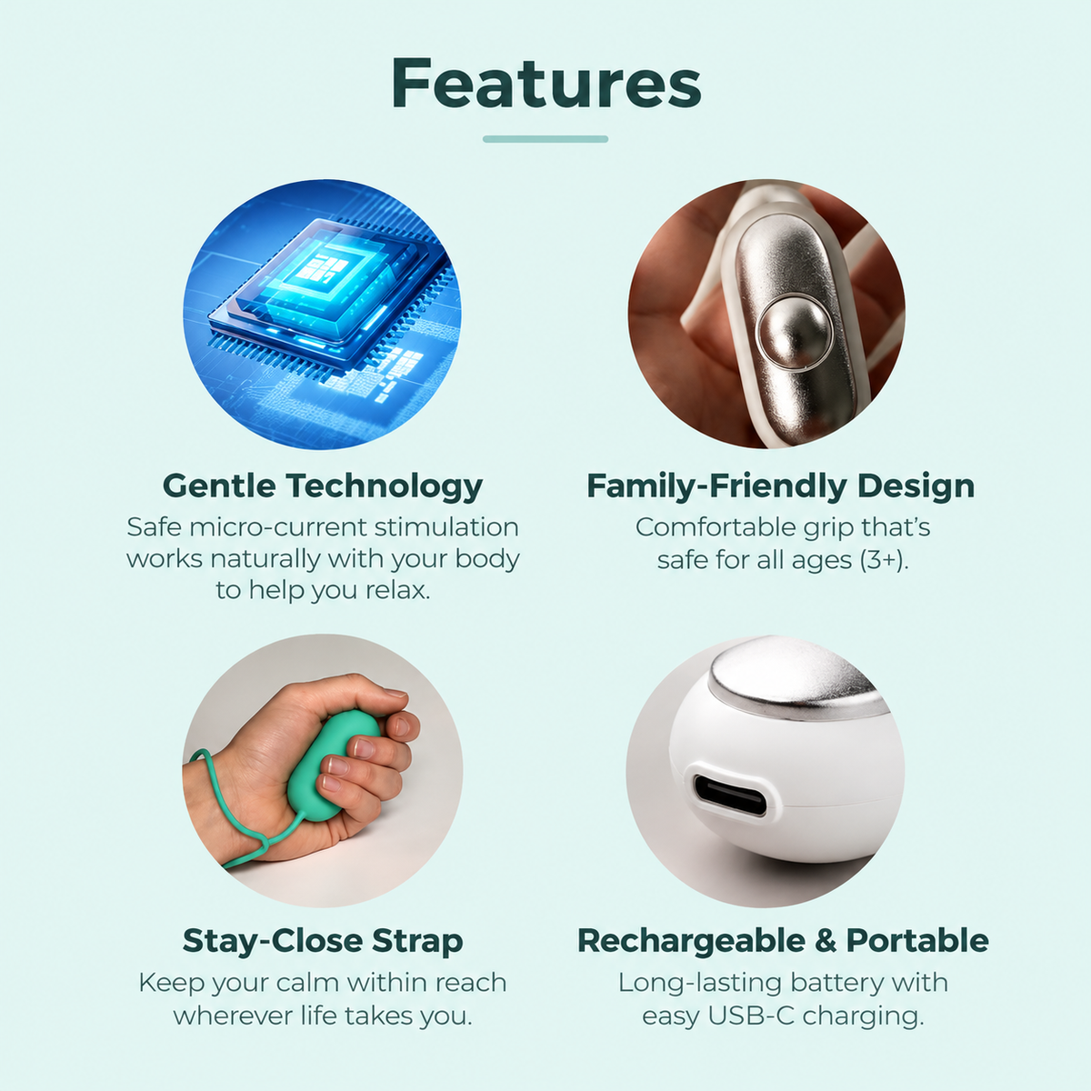Sleep Aid Handheld Device – Microcurrent Relaxation Tool